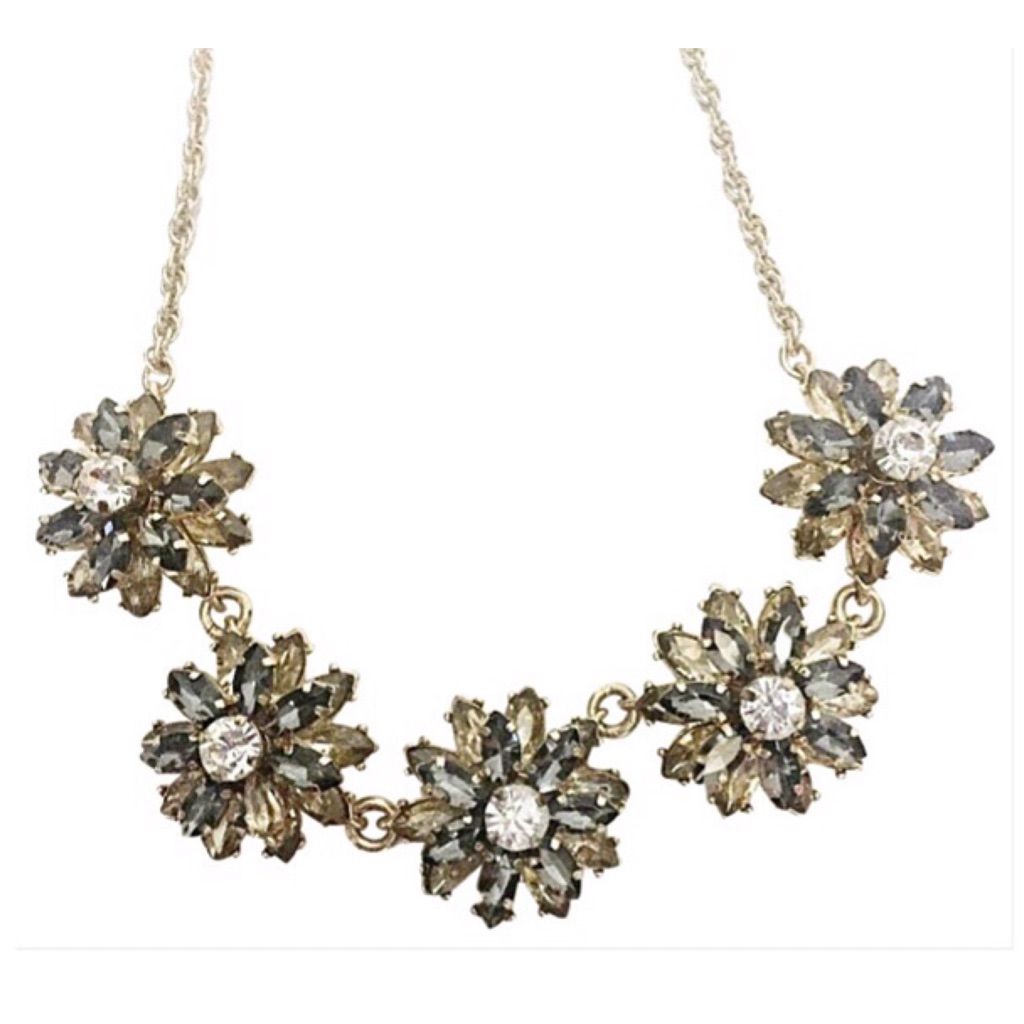 Banana Cubic Zirconia Flower Necklace 25$